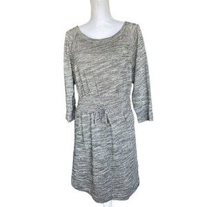 Juicy Couture Women's Knit Dress Size M Gray 3/4 Sleeves Waist Tie Above Knee